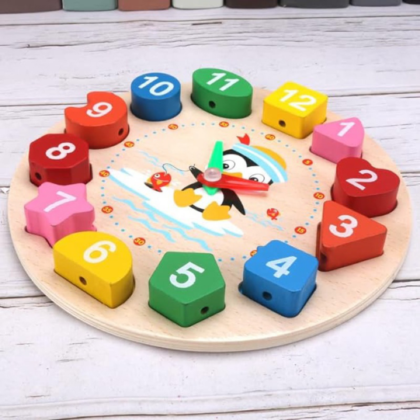 BUNDLE OF 2 | Kodomo Playhouse Wooden Geometry Clock