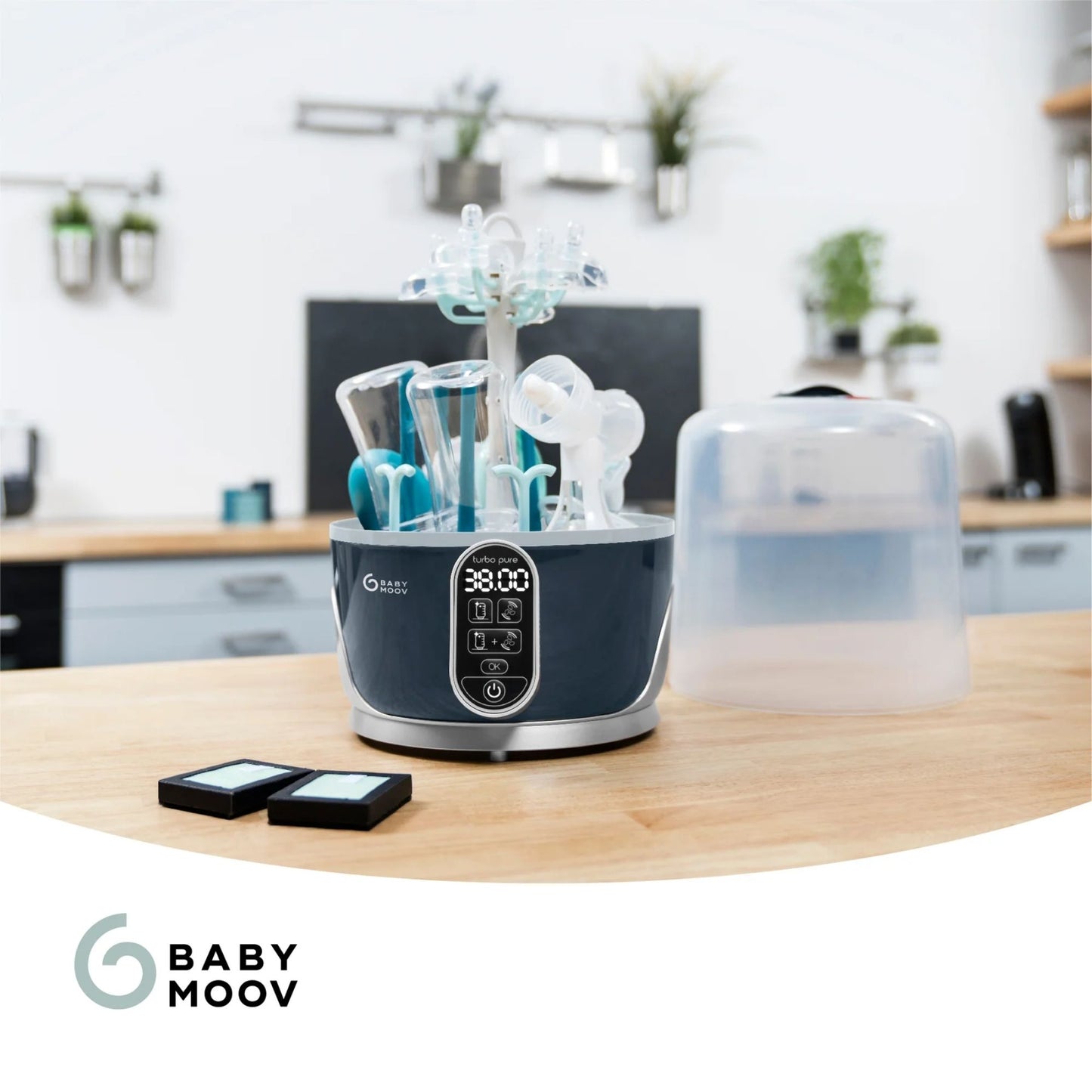 Babymoov Turbo Pure 3-in-1 Steriliser, Dryer & Purified Bottle Storage with HEPA Filter