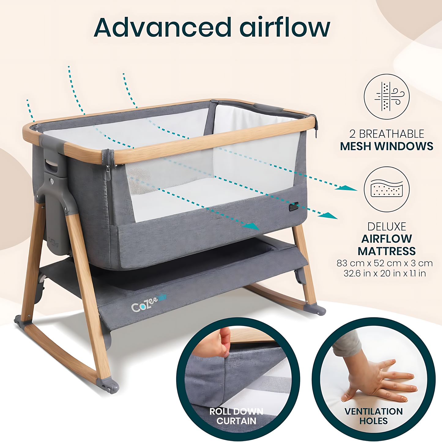 Tutti Bambini CoZee Air Bedside Crib