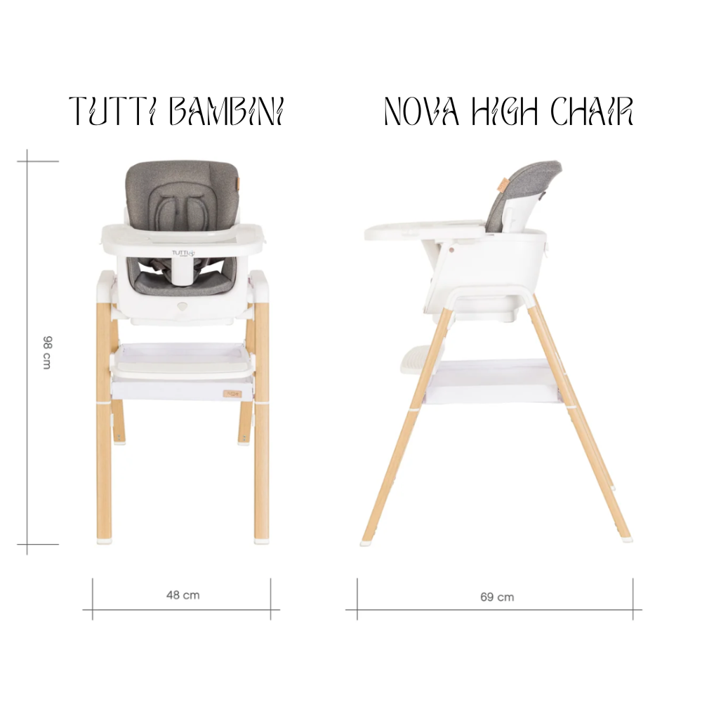 Tutti Bambini Nova High Chair - White/Oak