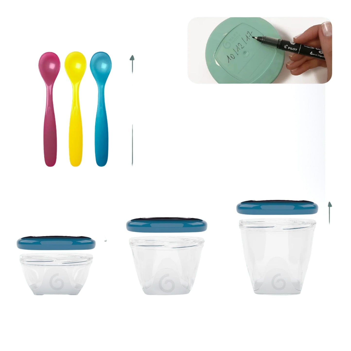 Babymoov Babybowls Multiset Airtight Food Storage Containers with Spoons