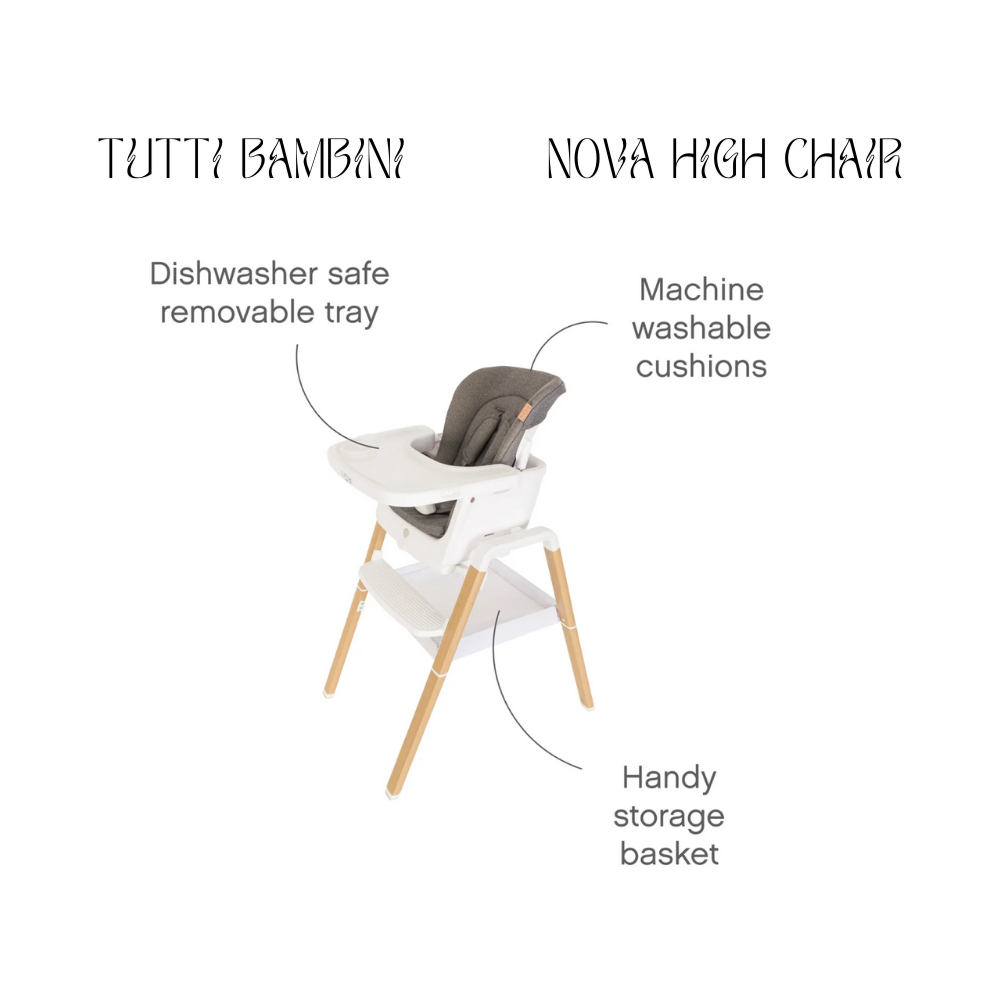 Tutti Bambini Nova High Chair - White/Oak