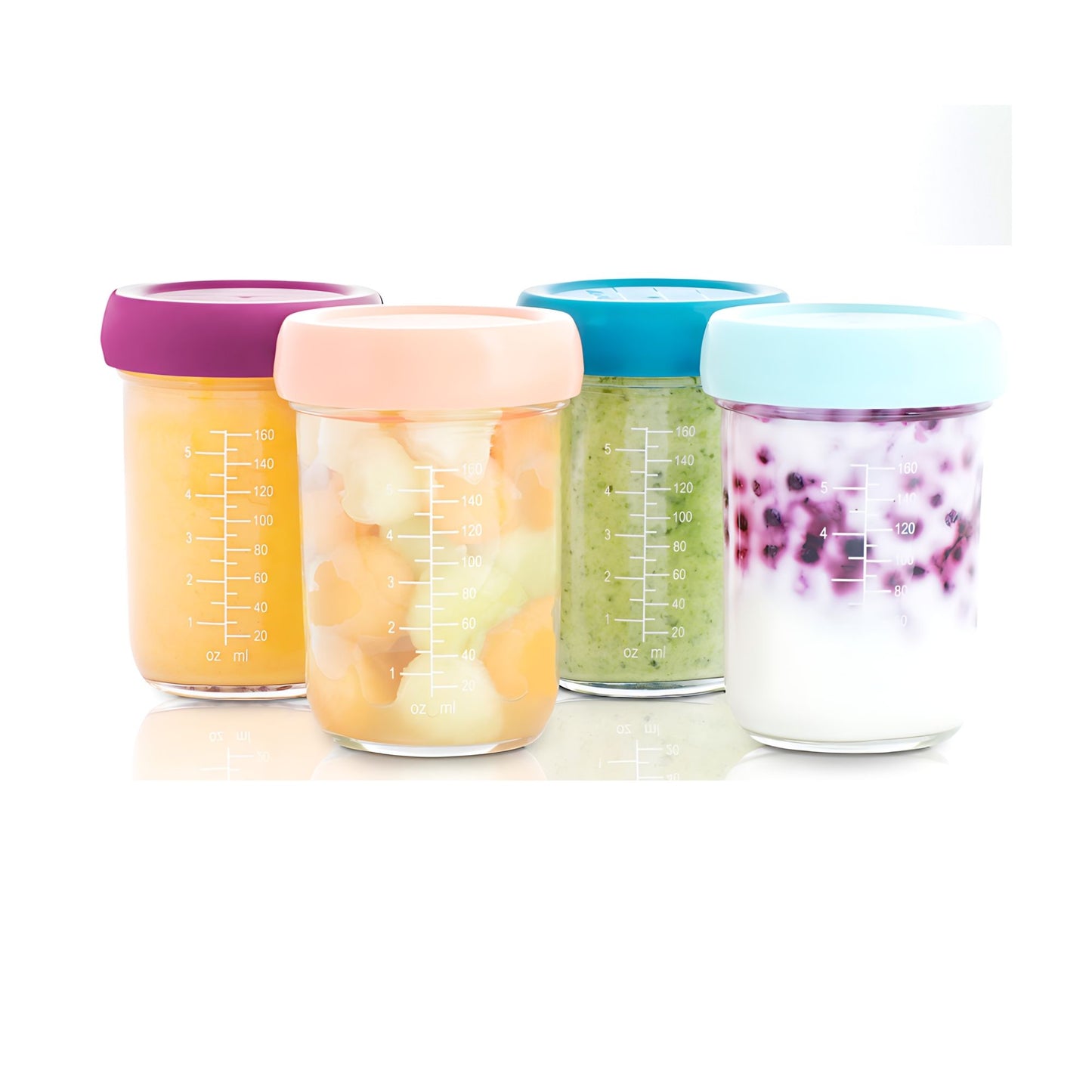 Babymoov Babybowls Hermetic Glass Storage Containers (220ml) Bundle of 4