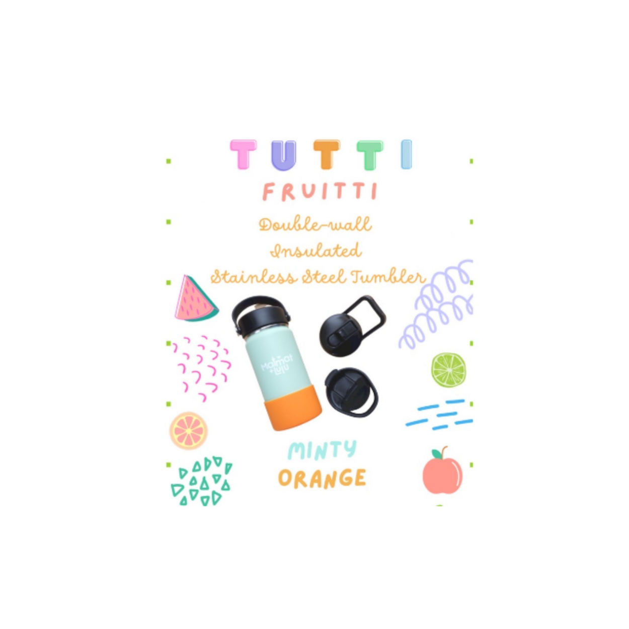 Matmat Lulu Baby Tutti Fruiti Double-wall Insulated Stainless Steel Tumbler