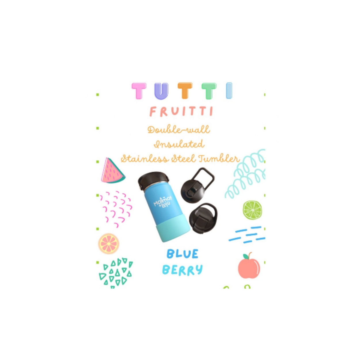 Matmat Lulu Baby Tutti Fruiti Double-wall Insulated Stainless Steel Tumbler