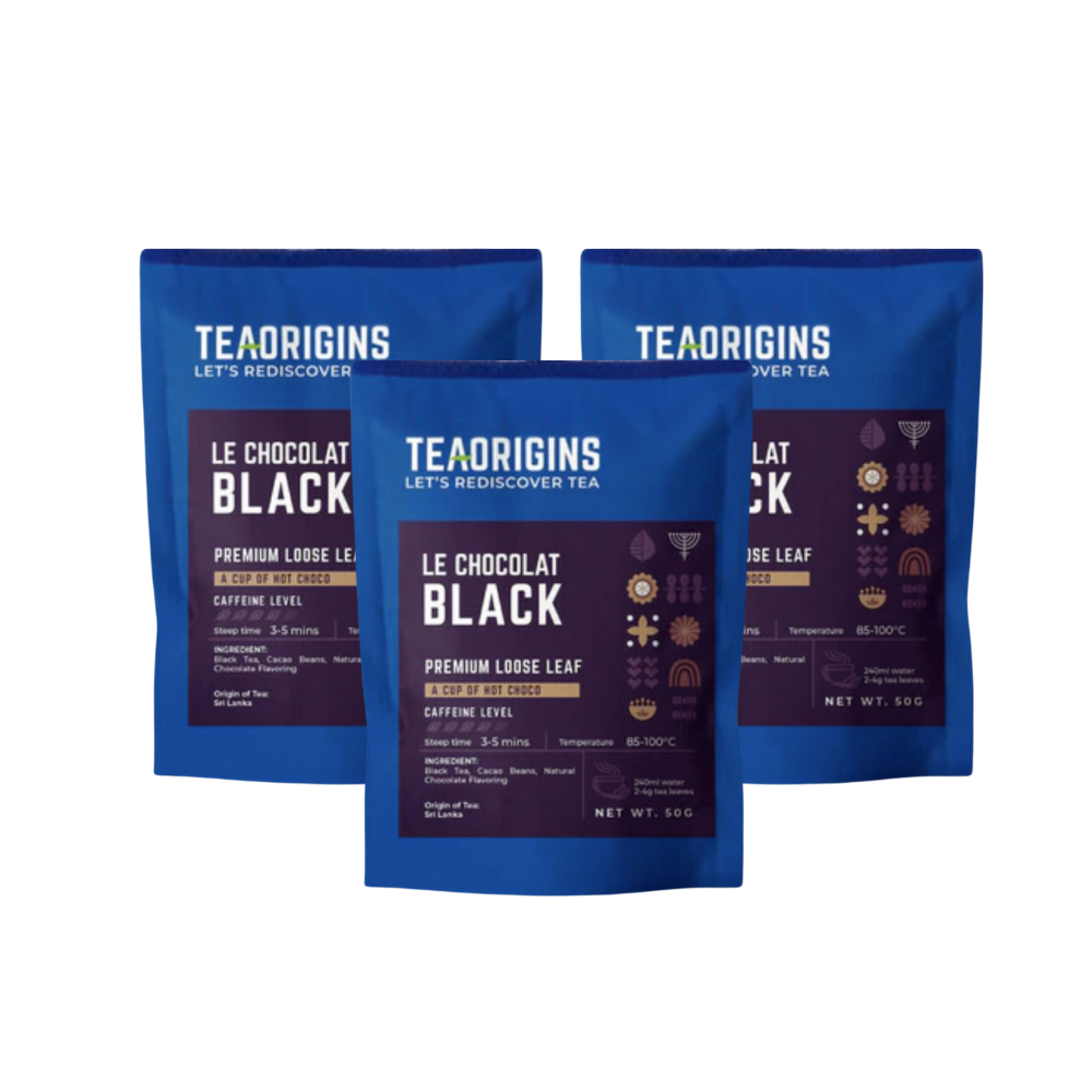 (BUNDLE OF 3) Teaorigins Le Chocolat Black Premium Loose Leaf 50g