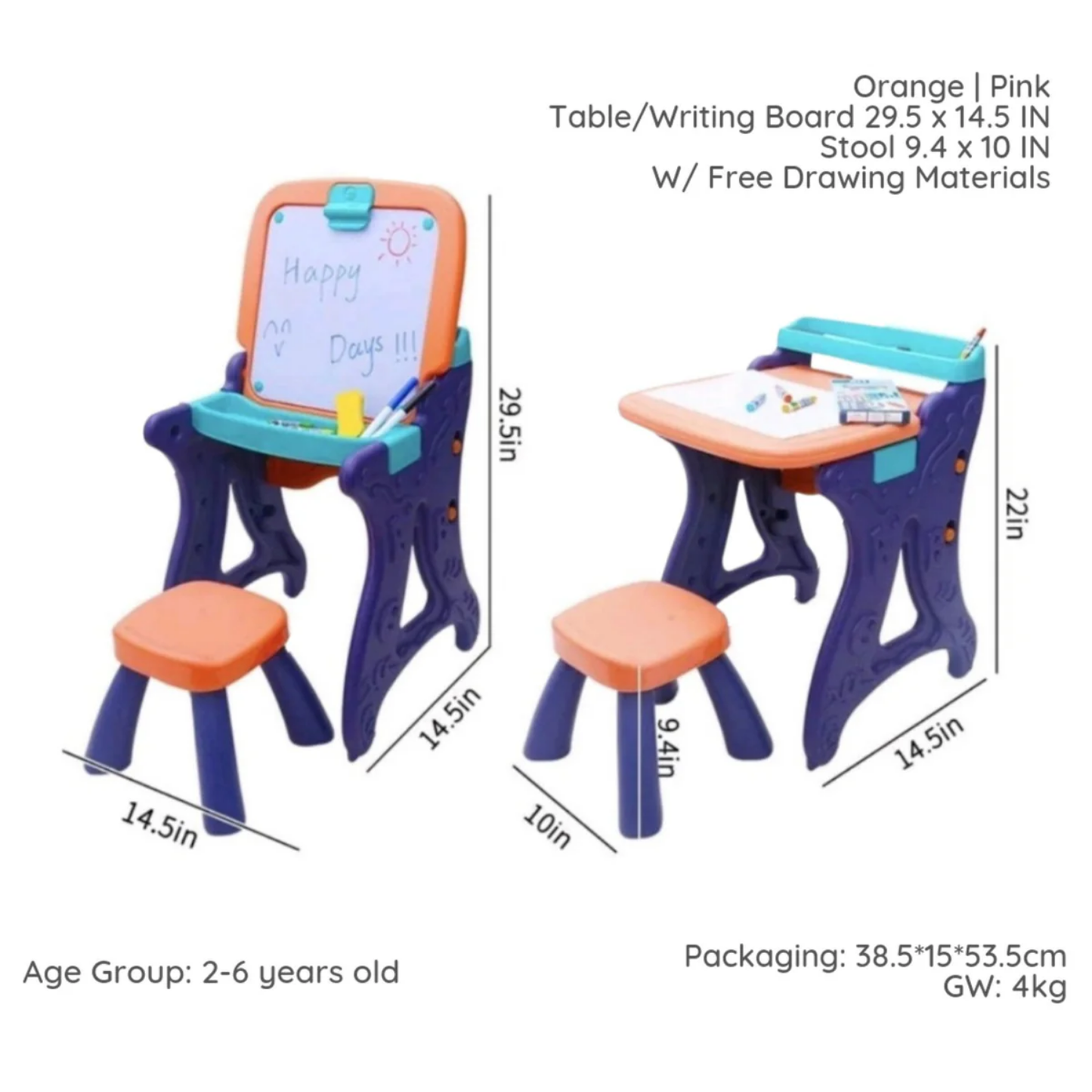 Kodomo Art Easel and Table Set