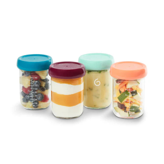 Babymoov Babybowls Hermetic Glass Storage Containers (220ml) Bundle of 4