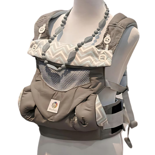 Shadrach Airy Gray Ergonomic Safety Tested Baby Carrier Suitable for Babies 4.5 (1 month old - to 2 year old ) I Up to 20kgs, Lightweight, Travel-friendly