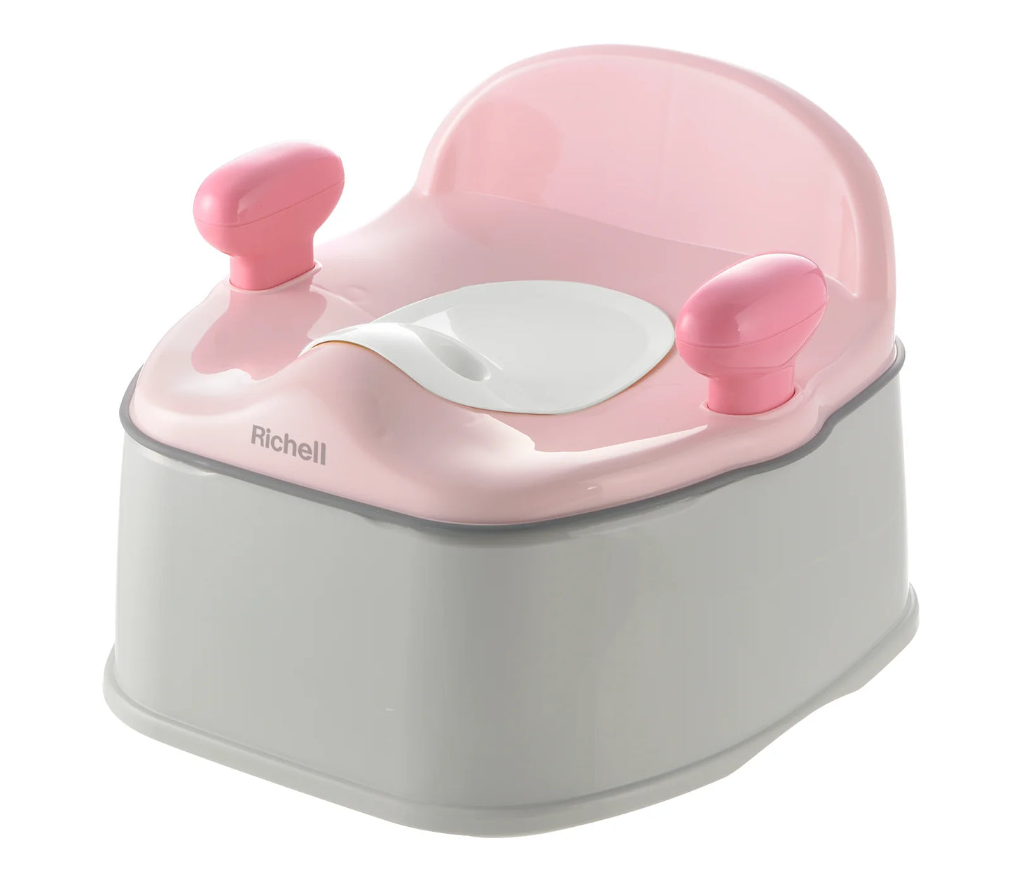 Richell Pottis Step & Potty Training Toilet Seat for Toddler and Kids (12Mos+) With Armrest