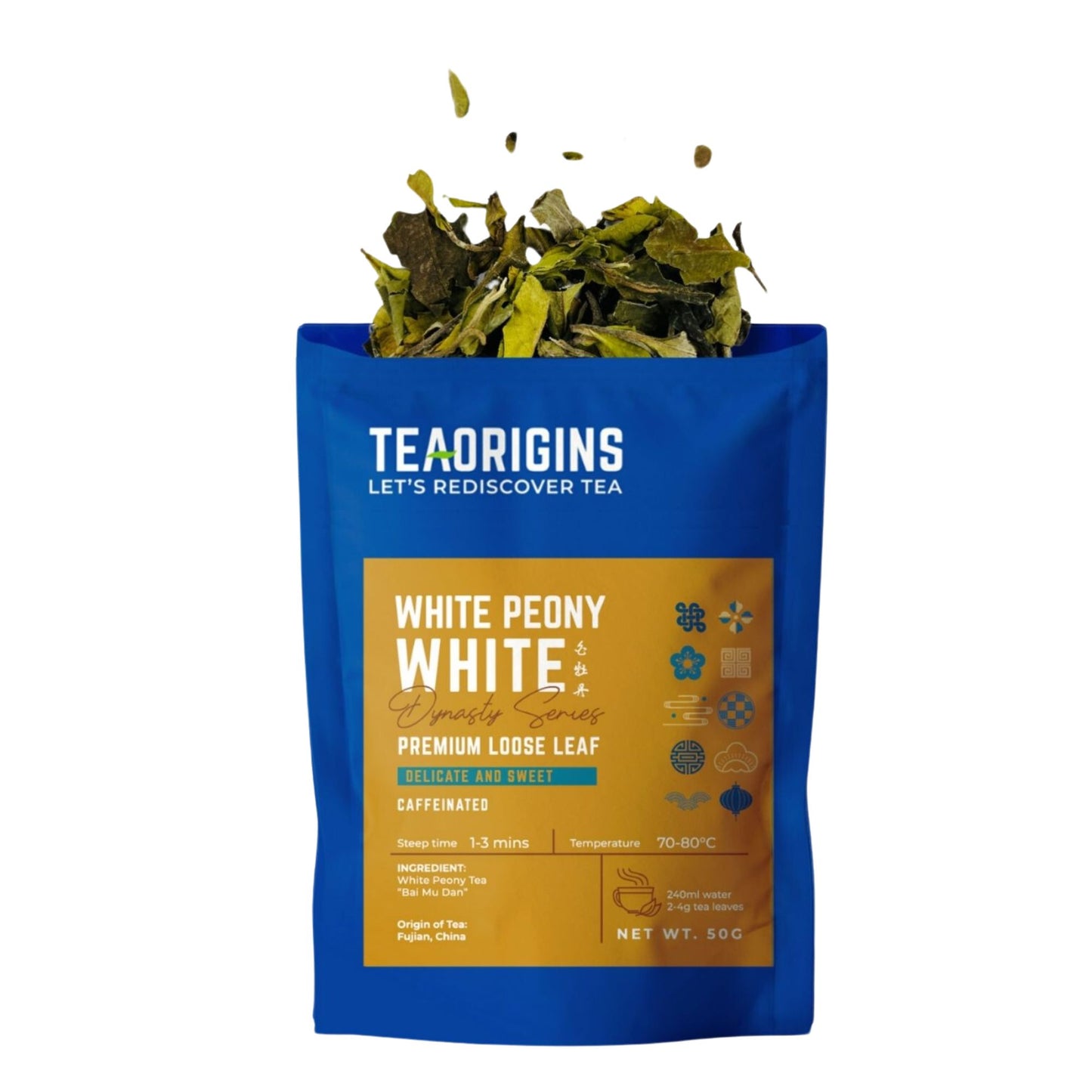 Teaorigins White Peony Premium Loose Leaf 50g Delicate & Sweet