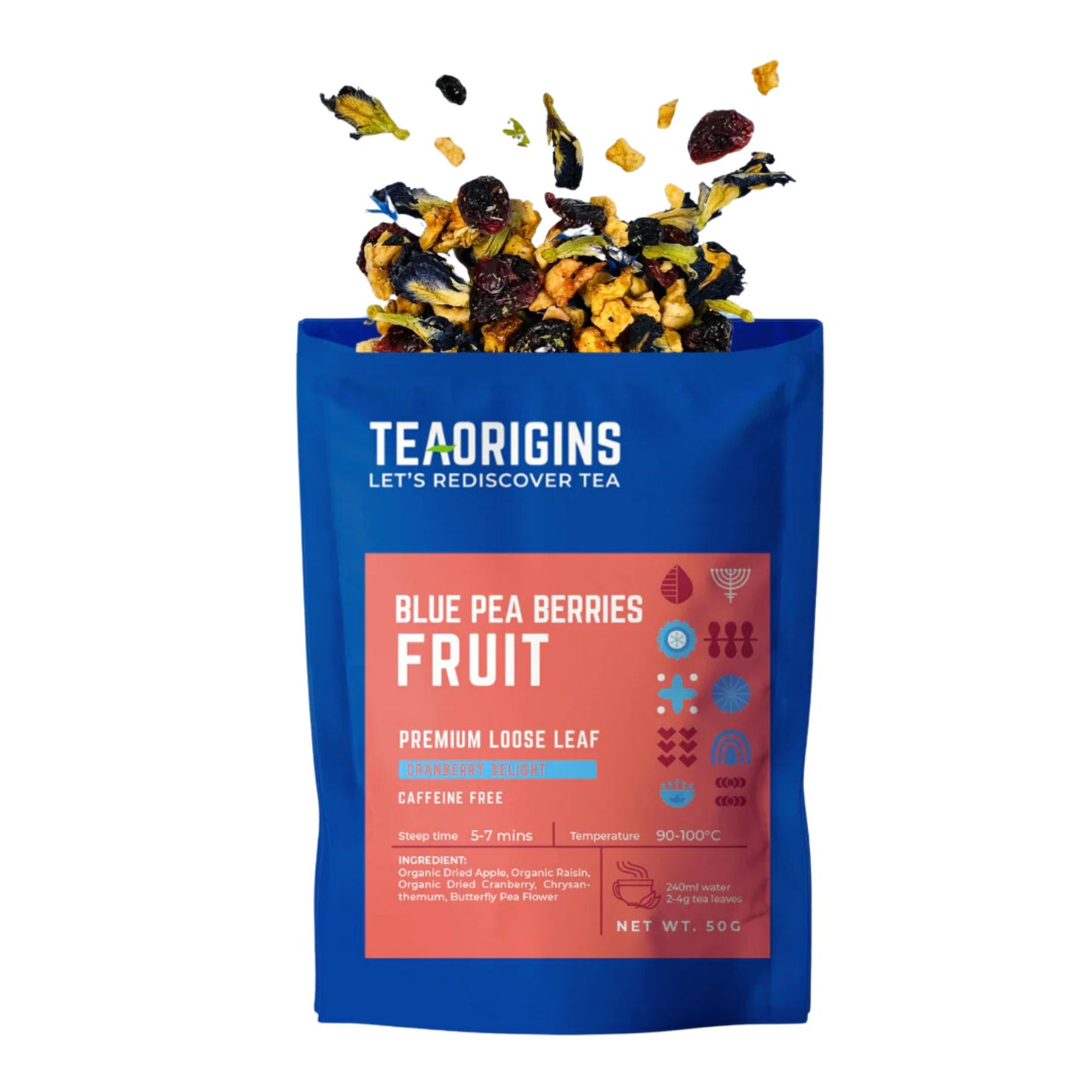 Teaorigins Blue Pea Berries Fruit Premium Loose Leaf 50g