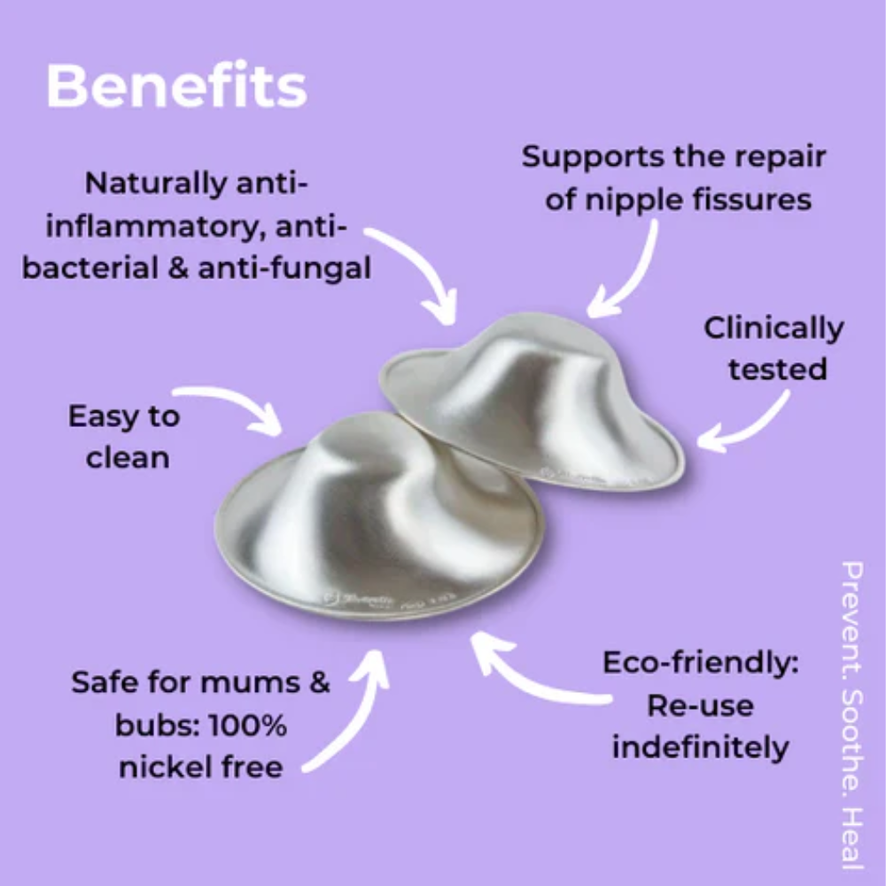 Silverette® Nursing Cups (1 Pair) I Help Soothe Cracked Sore Nipples